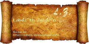 Labáth Zalán névjegykártya